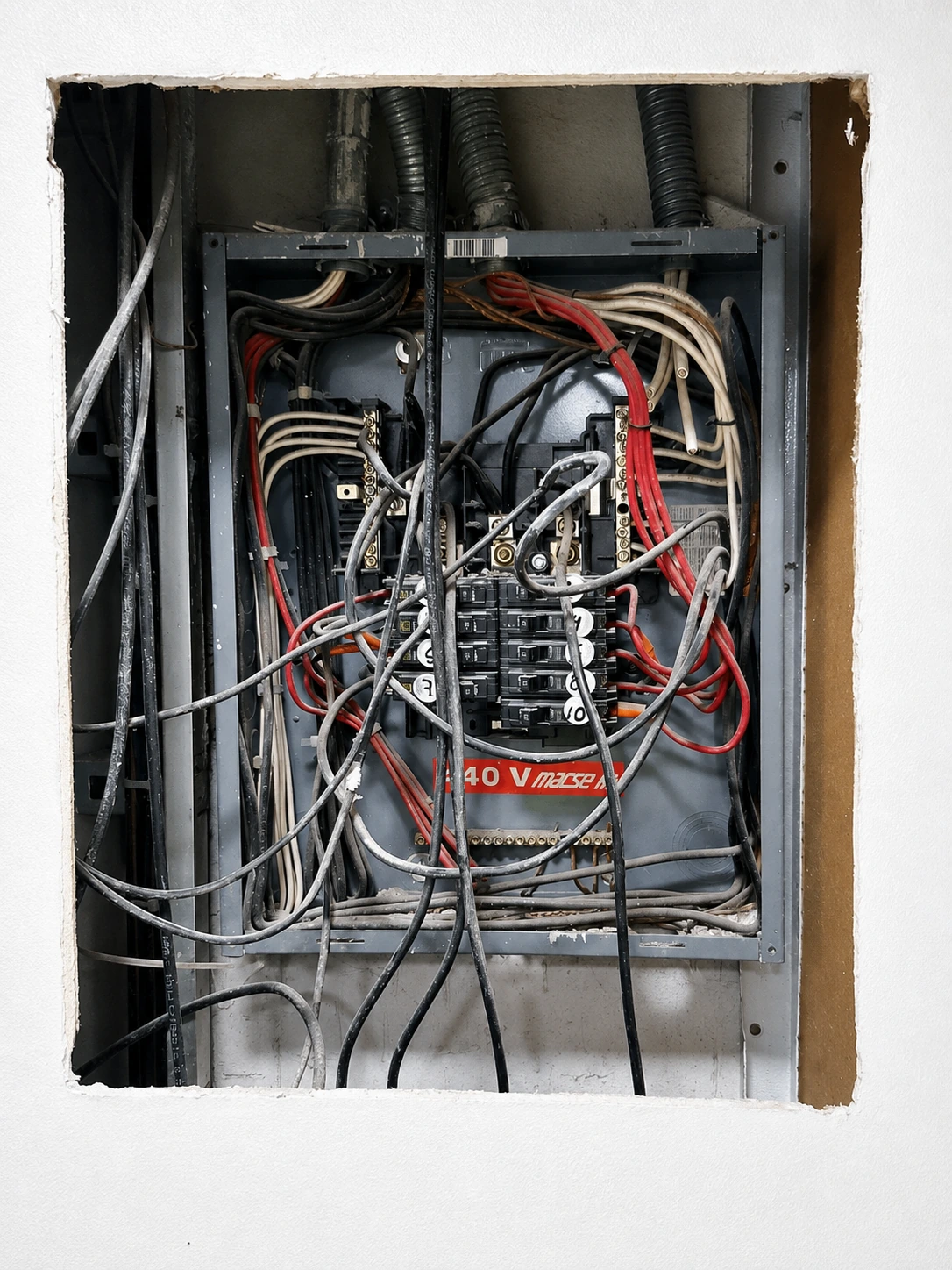 Instalación eléctrica durante ejecución