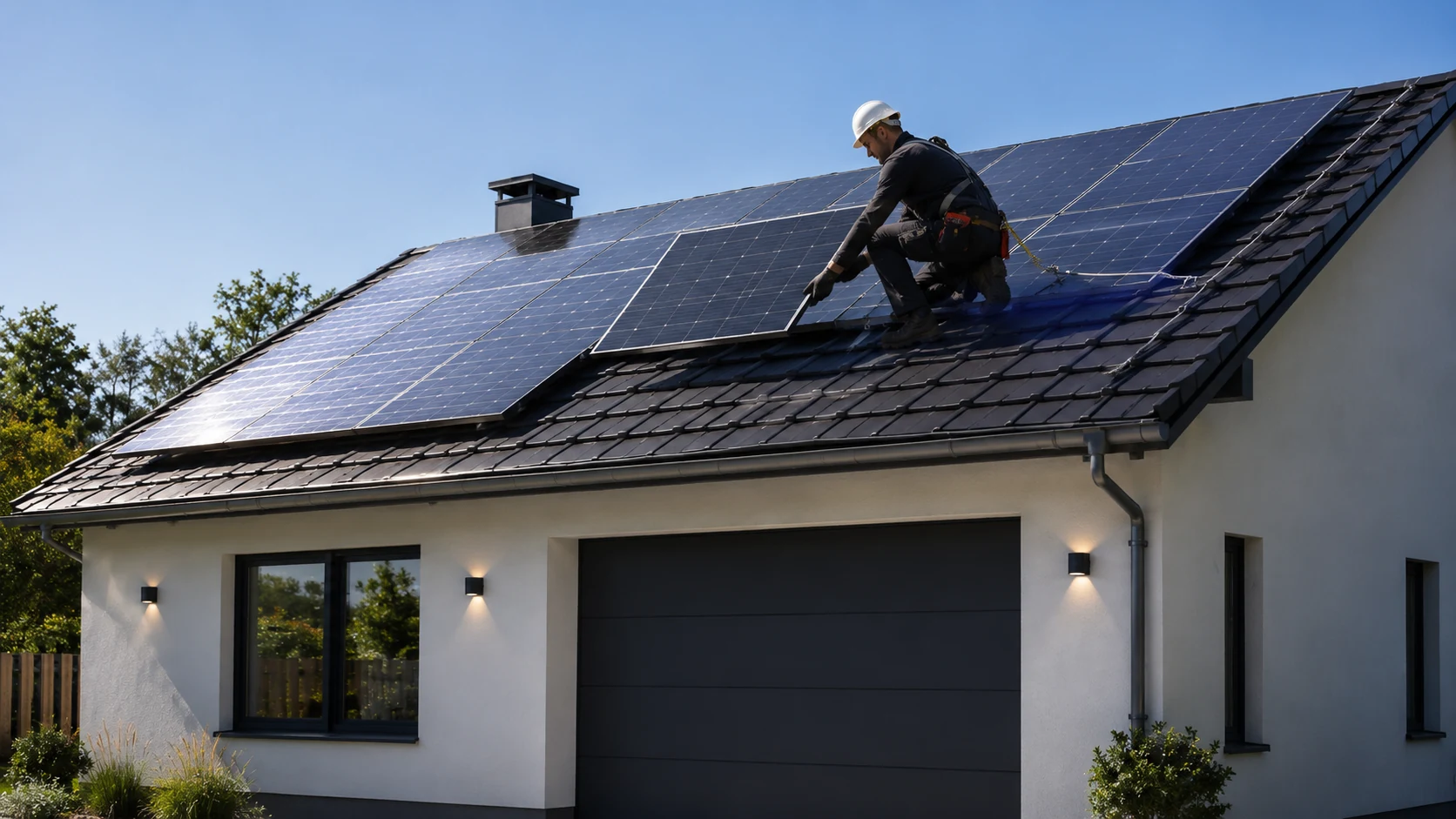 Instalación profesional de paneles solares en una vivienda