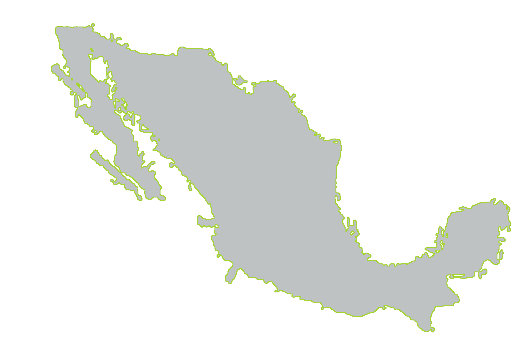 Mapa estilizado de México